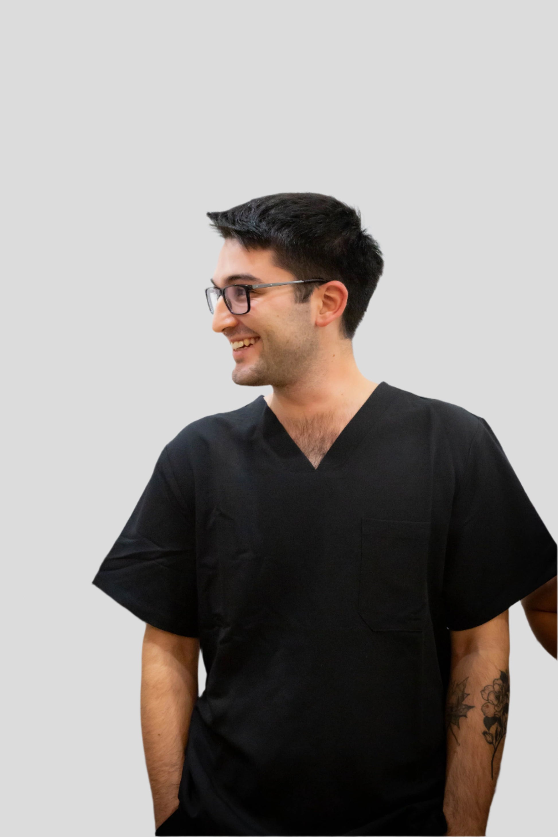 black mens scrub top