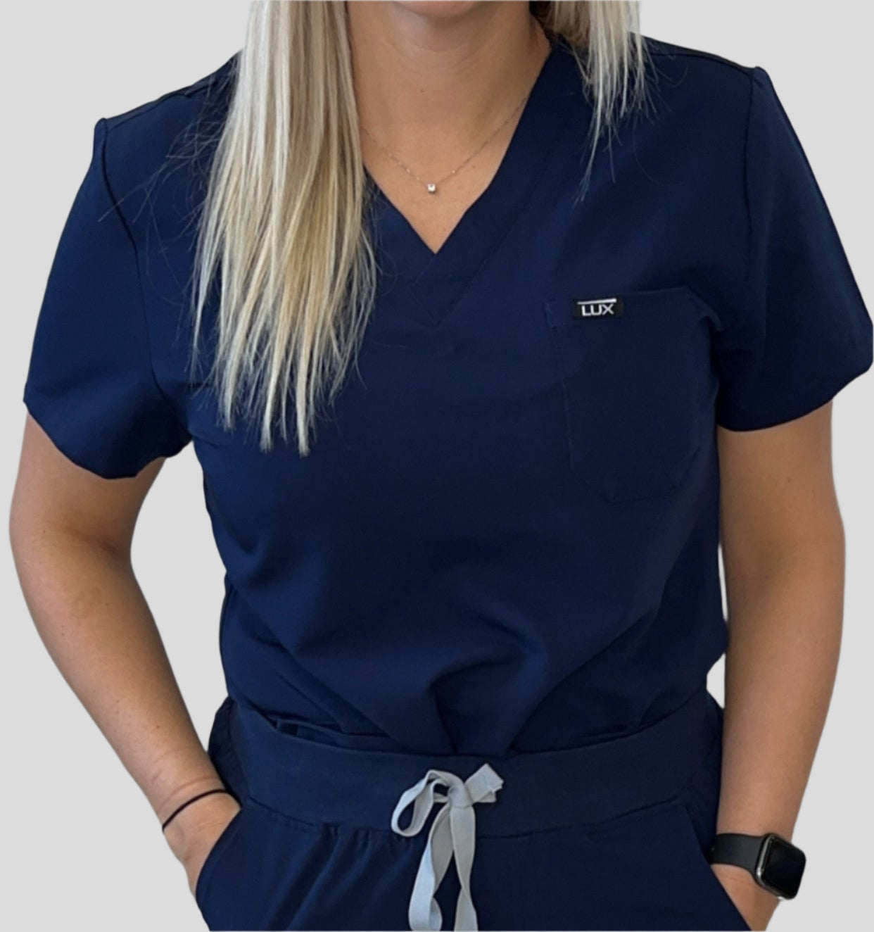 womens navy scrub set