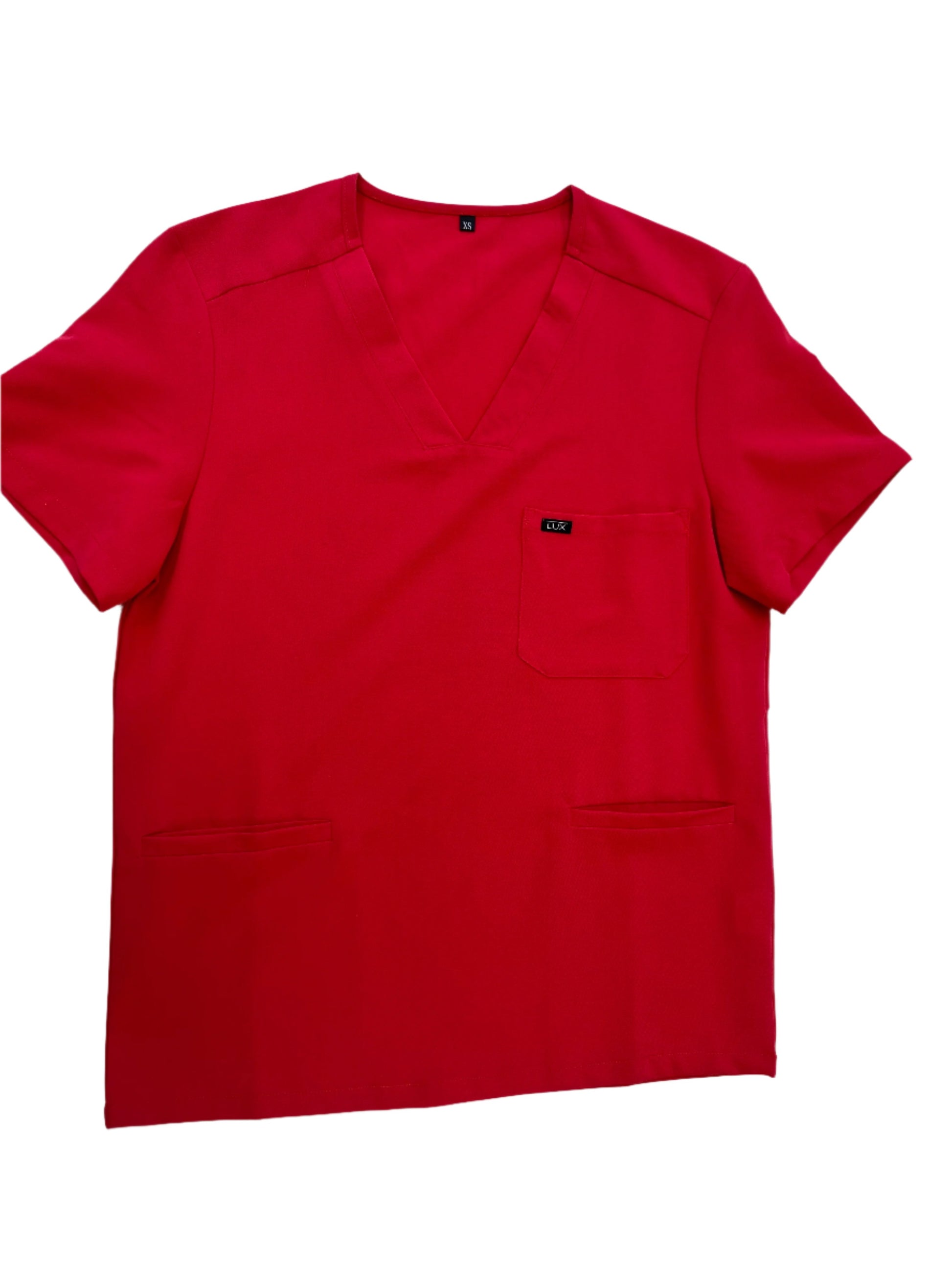 Lux Scrubs Cherry Red Scrub Top