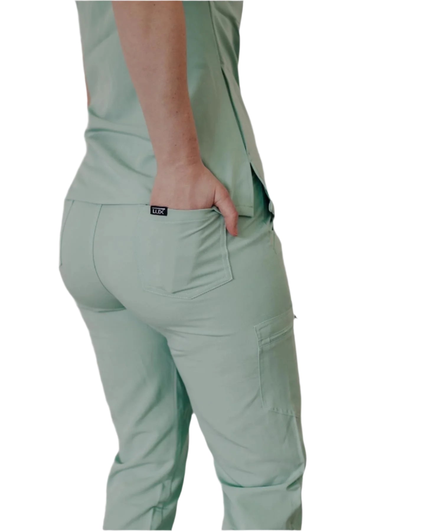 sage green scrub jogger pants