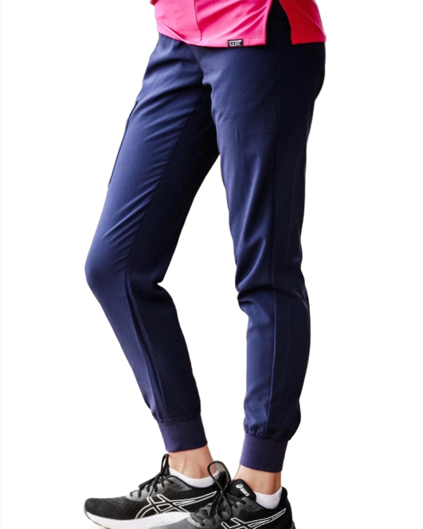 Lux Scrubs navy stretchy comfortable affordable scrub jogger pants  with zippered pockets 