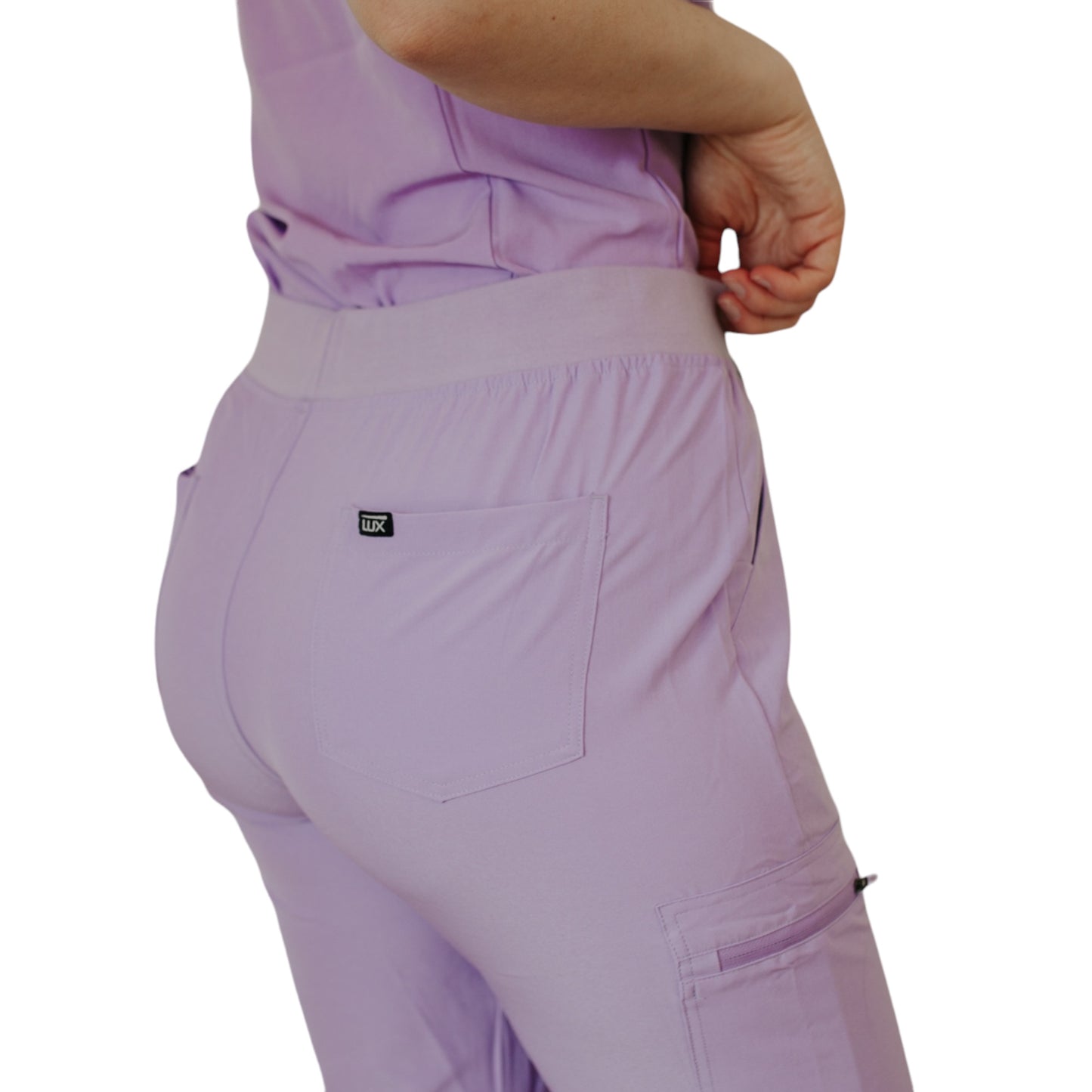 lilac purple scrub joggers 