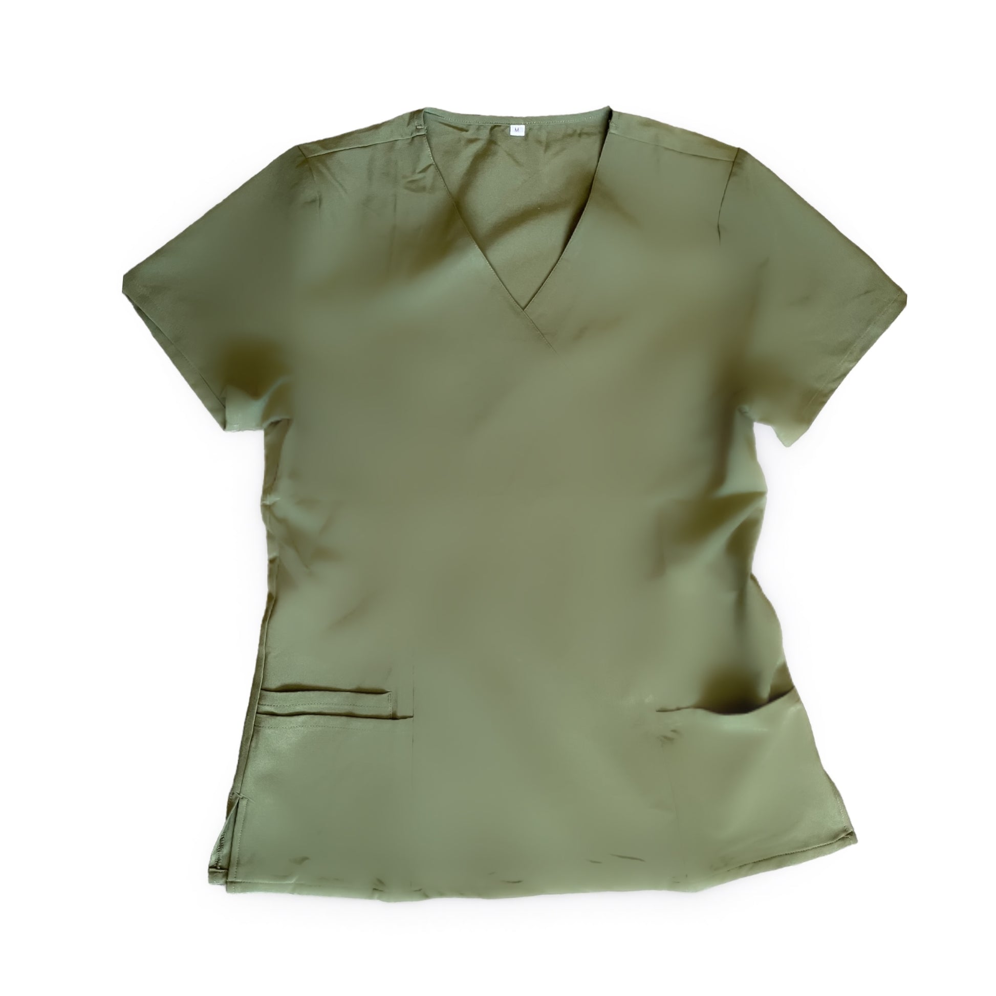 Olive Green Lux Scrub Top