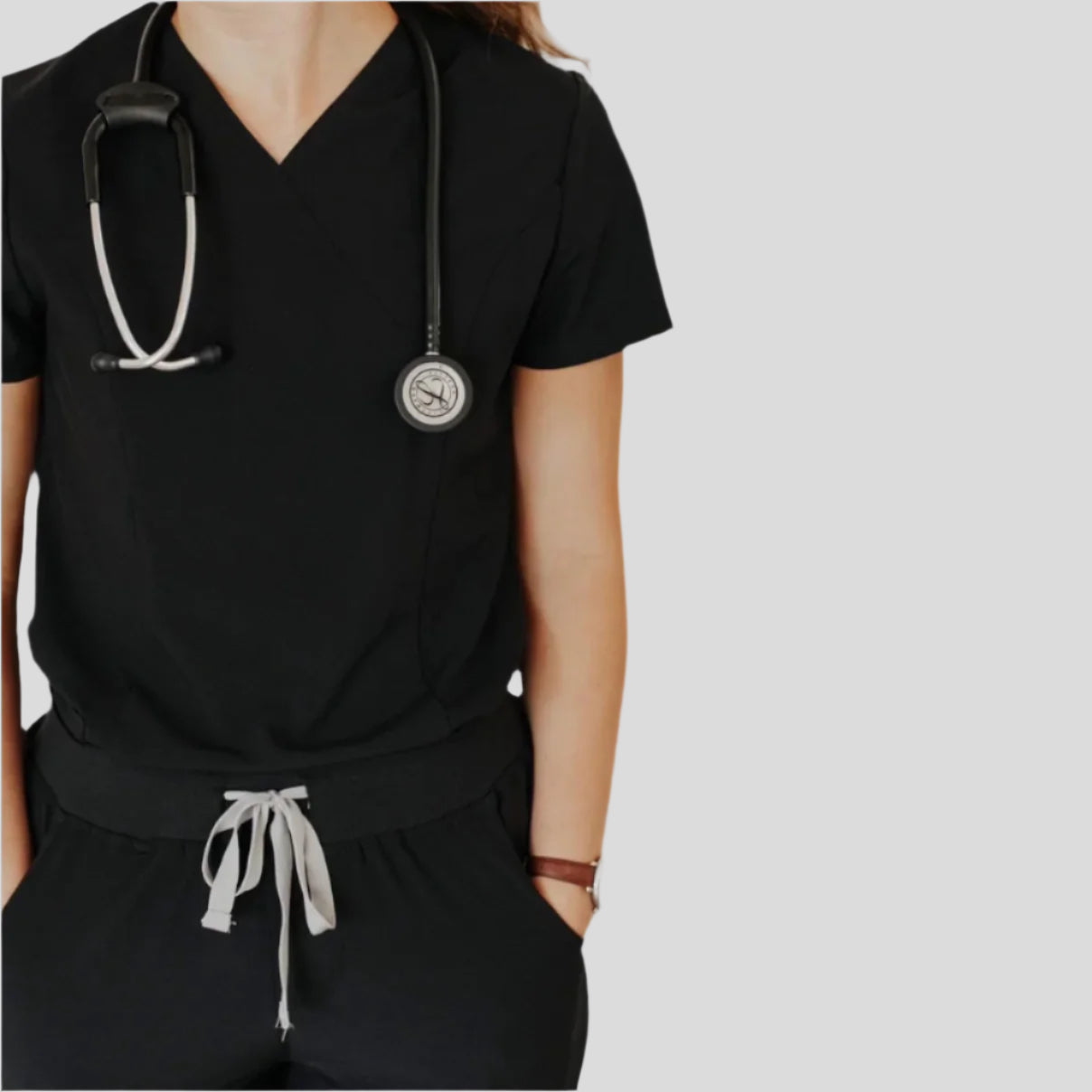 womens black scrub uniform set 
