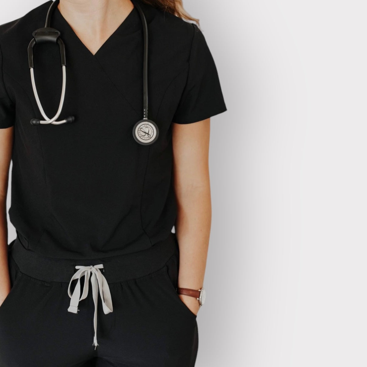 womens black scrub uniform set 
