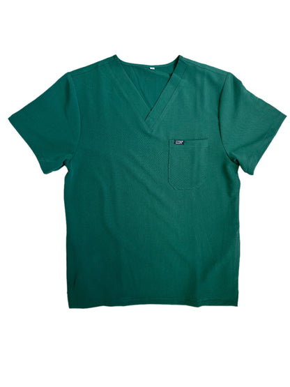 Lux Scrubs mens scrub top in hunter green 