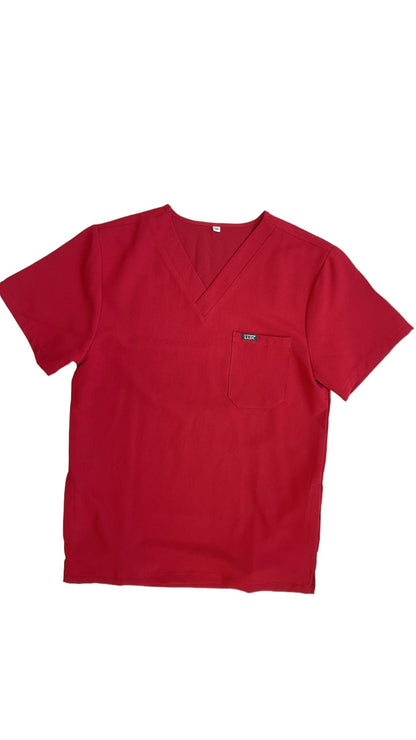 Lux Scrubs Mens Scrub Top Burgundy 