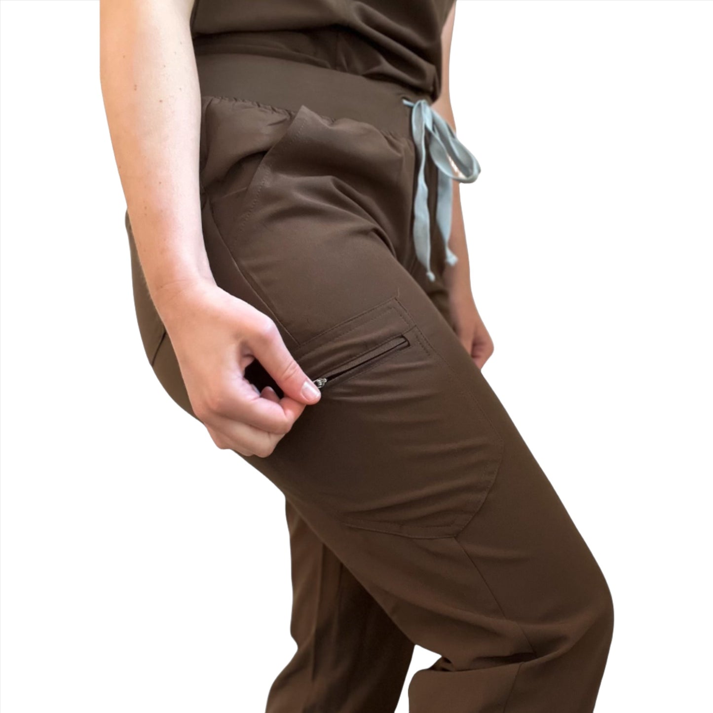 mocha brown scrub jogger pants 