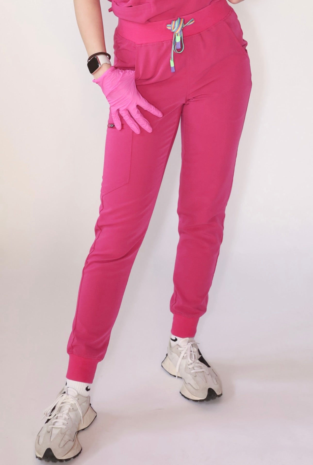 lux scrubs barbie pink scrub joggers 